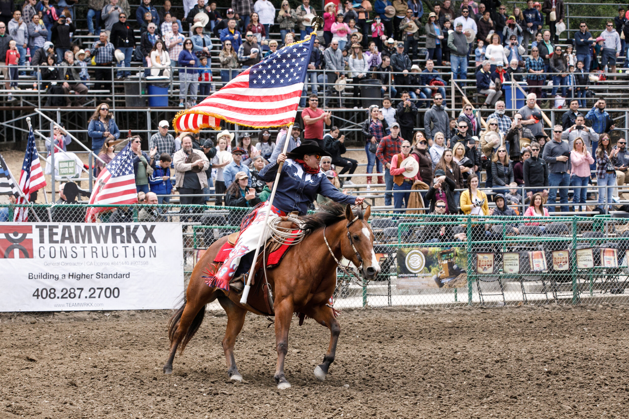 Rowell Ranch Pro Rodeo American flag